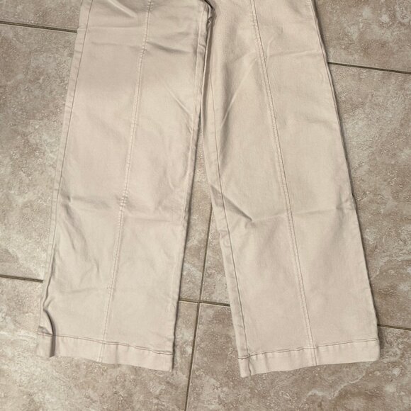 Loft NWT High Waisted Wide Leg Side Zip Jeans - Size 24/00 - Ivory/Beige - Picture 2 of 7